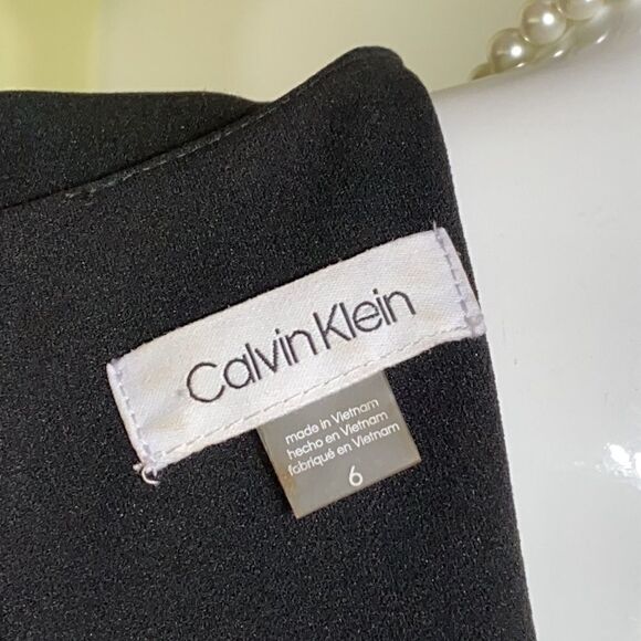 Calvin Klein LBD Sleeveless Ruffled Sheath Dress - Picture 9 of 14